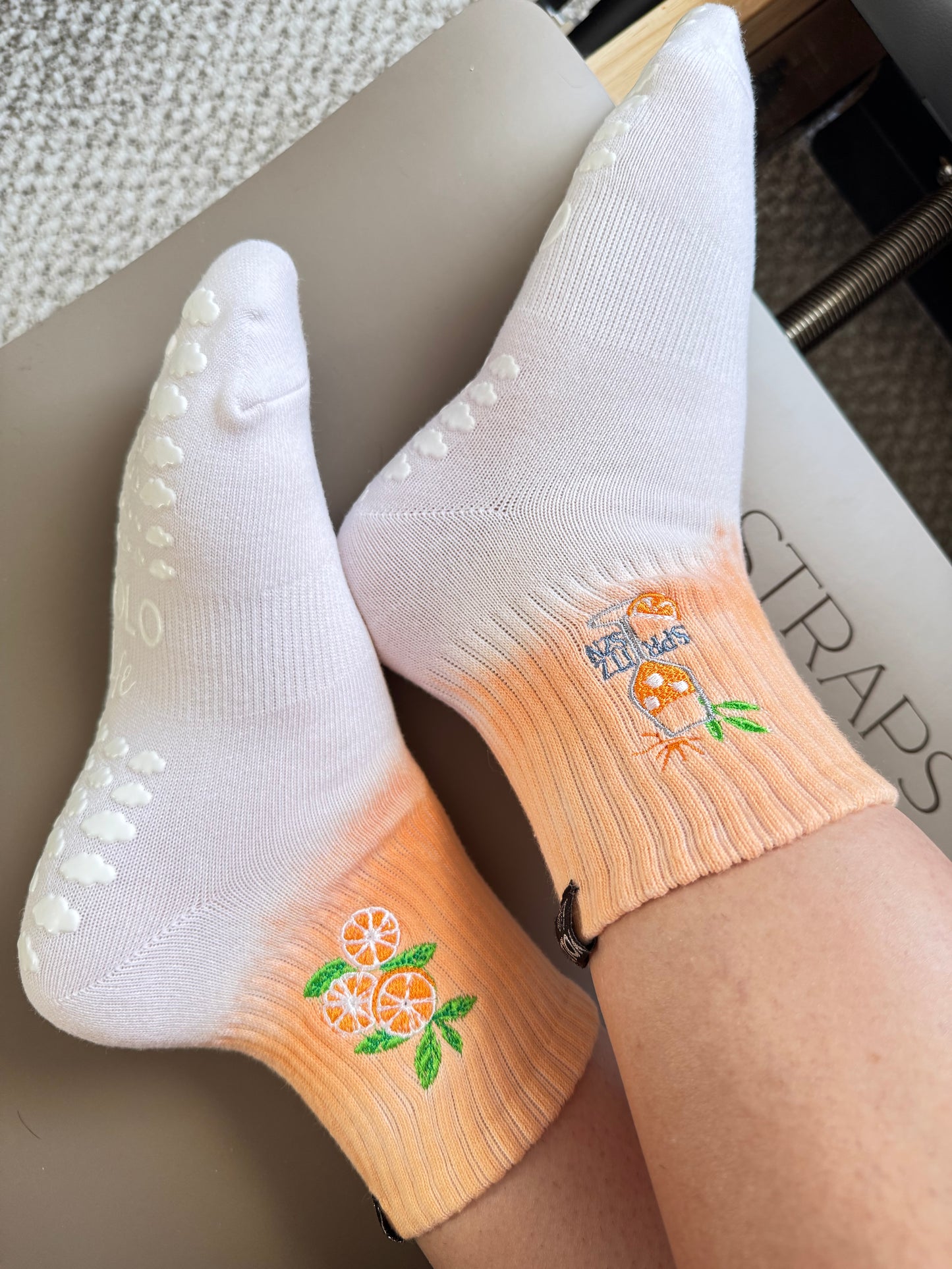 Mediterranean Muse – Hand-Dyed Crew Grip Socks (3-Pack or Individual Pair)
