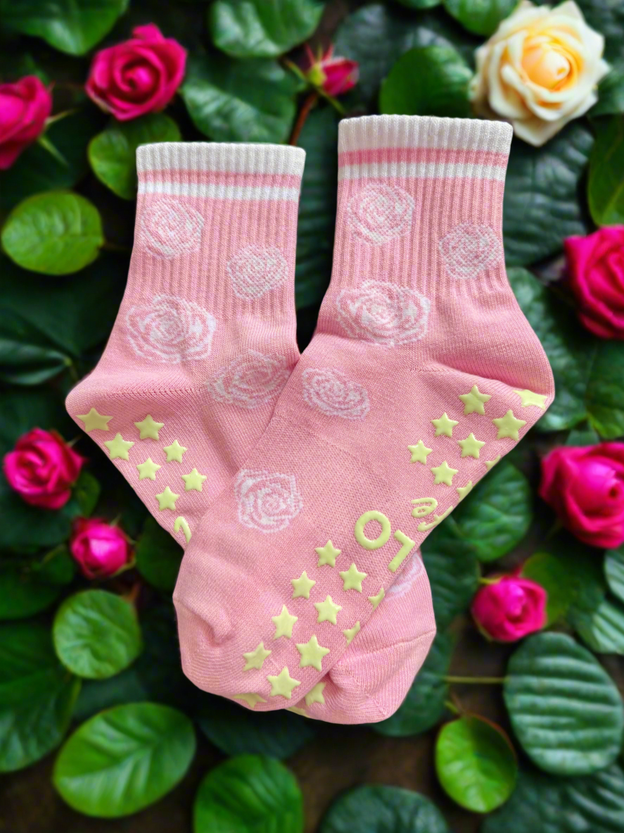 LA ROSE GRIP, crew grip socks