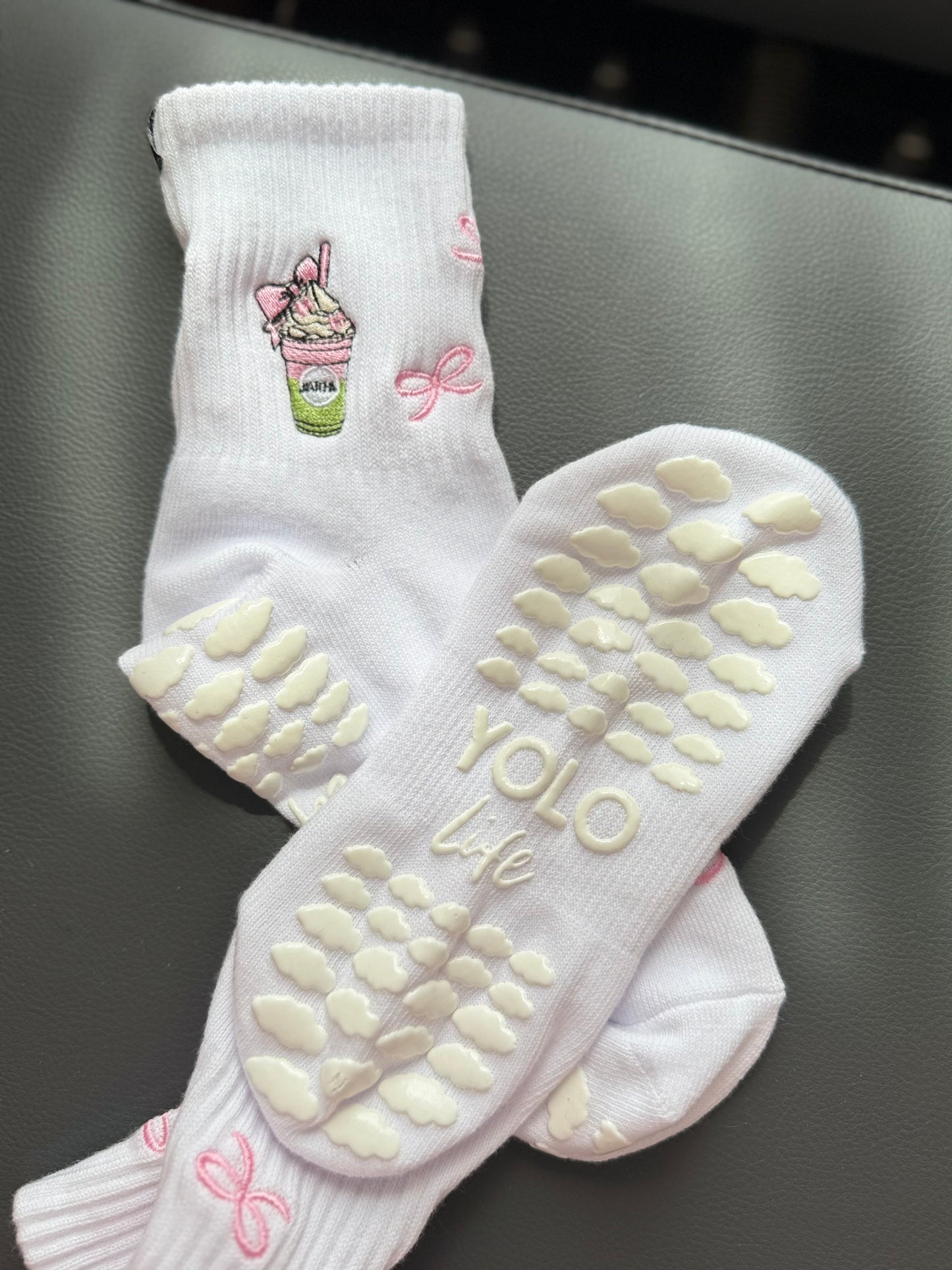 Sips & Steps Collection
Grip Socks – Strawberry Matcha, Diet Cola, Iced Coffee, Dr Grip