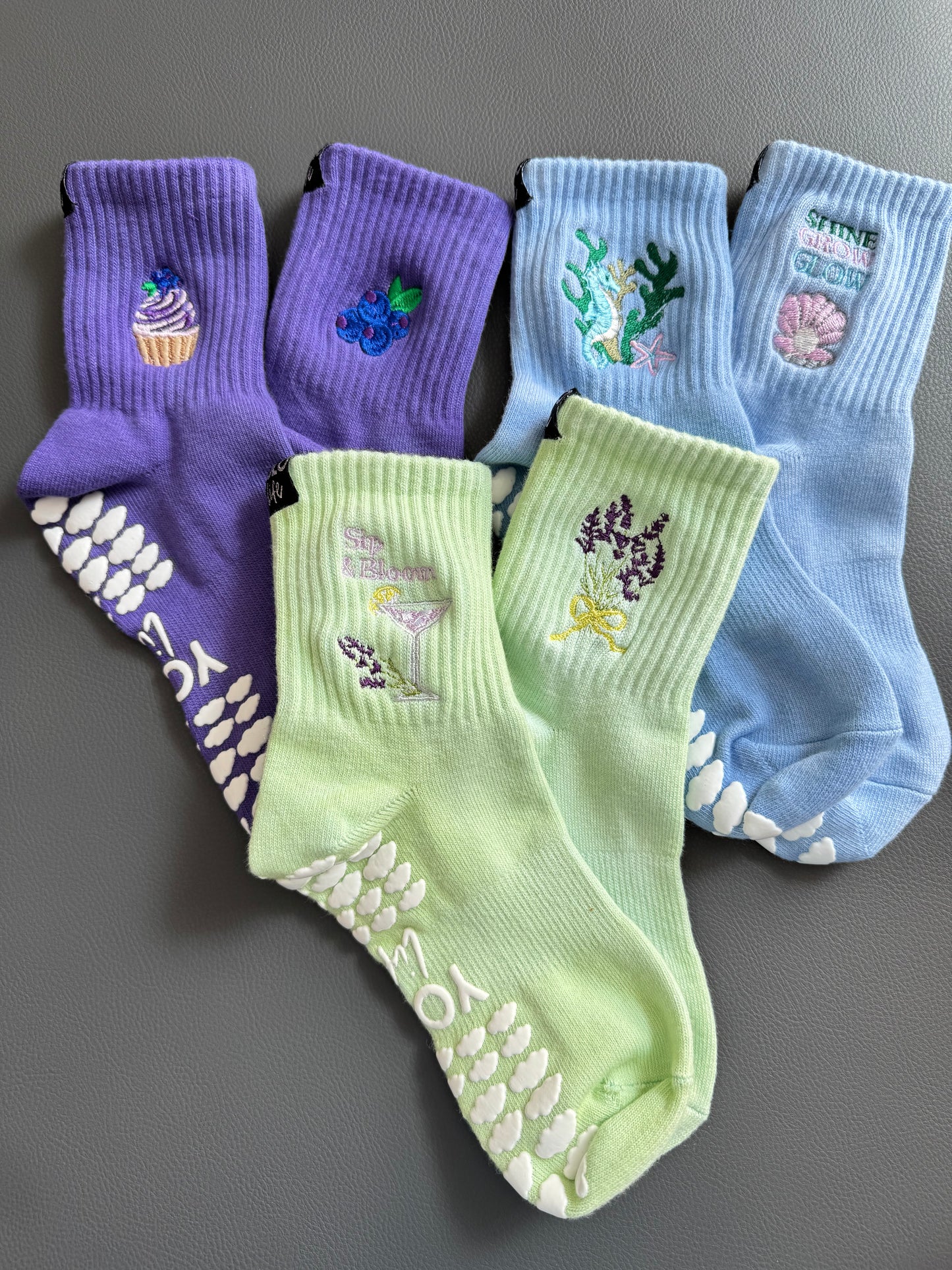 Summer Whimsy – Mix & Match (Buy 1 or All 3!) | Limited-Edition Pilates Grip Socks