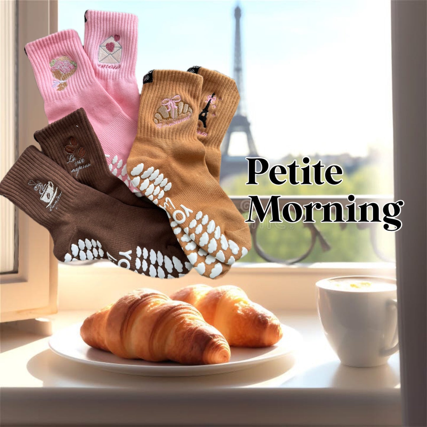 ✨ PETITE MORNINGS – 🌸 Limited Edition Grip Socks Collection