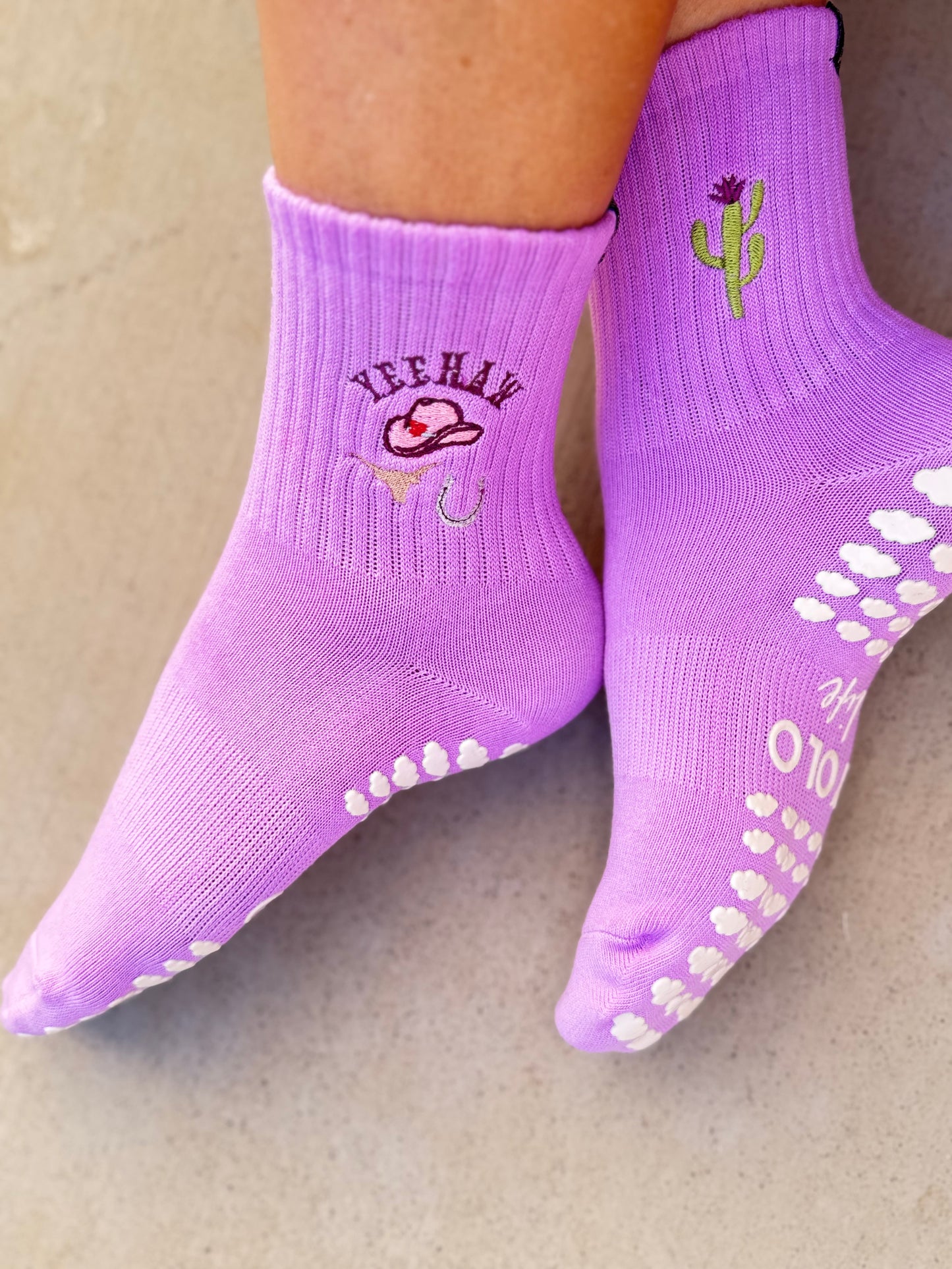 Cotton Candy Cowgirl Collection, crew grip socks