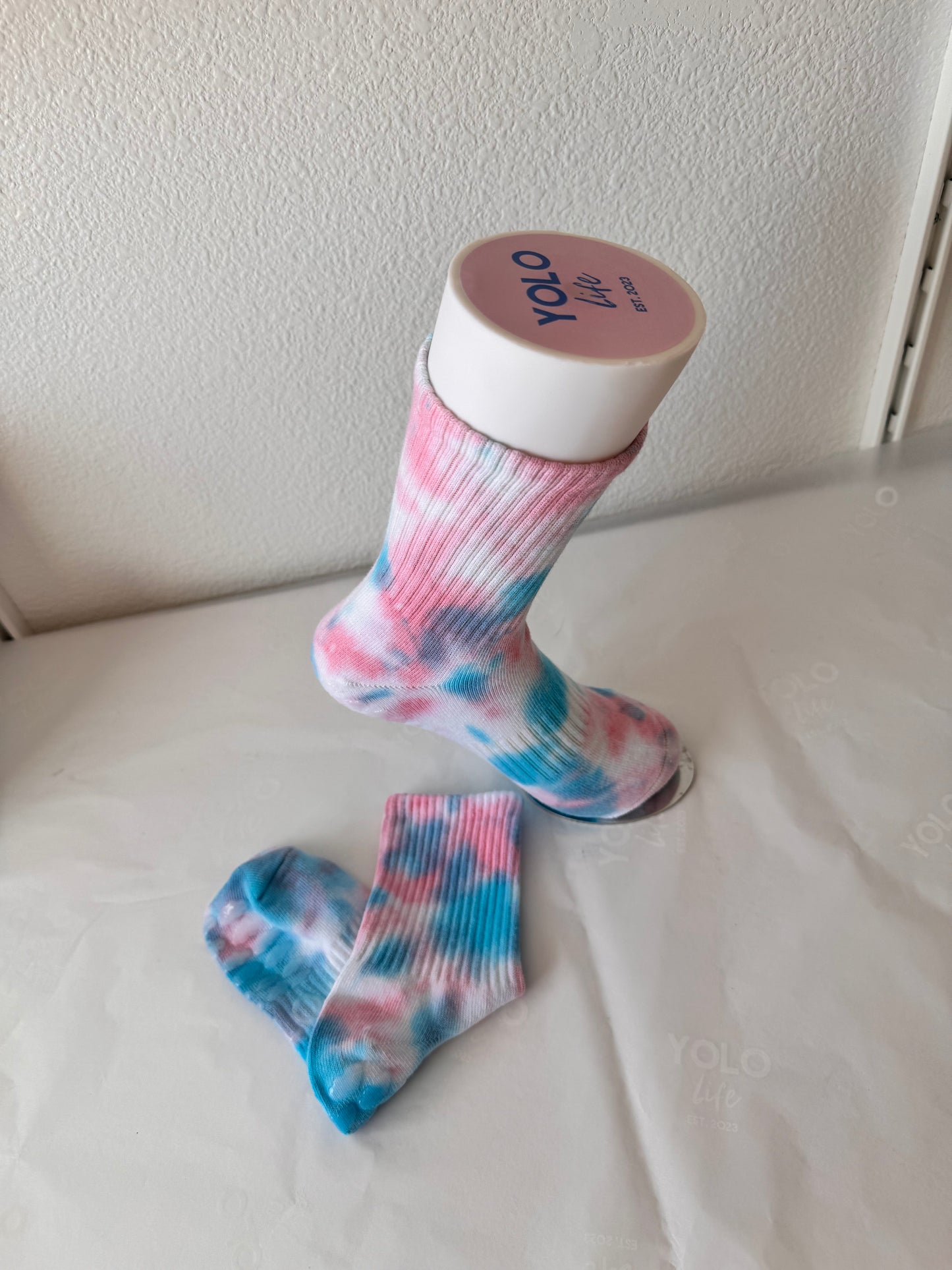 “COTTON CANDY”🍭 tie-dye grip socks