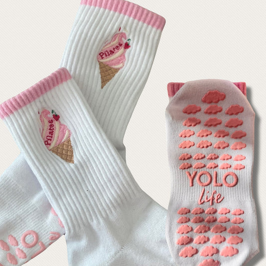 “ Ice cream shop “ Pilates crew socks