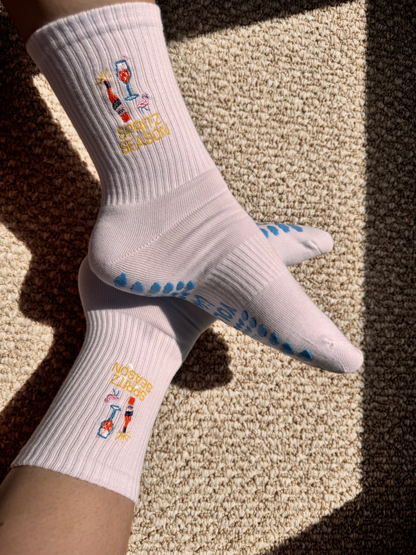 "SUMMERTIME BLUES" Pilates socks ☁️🦩🍹