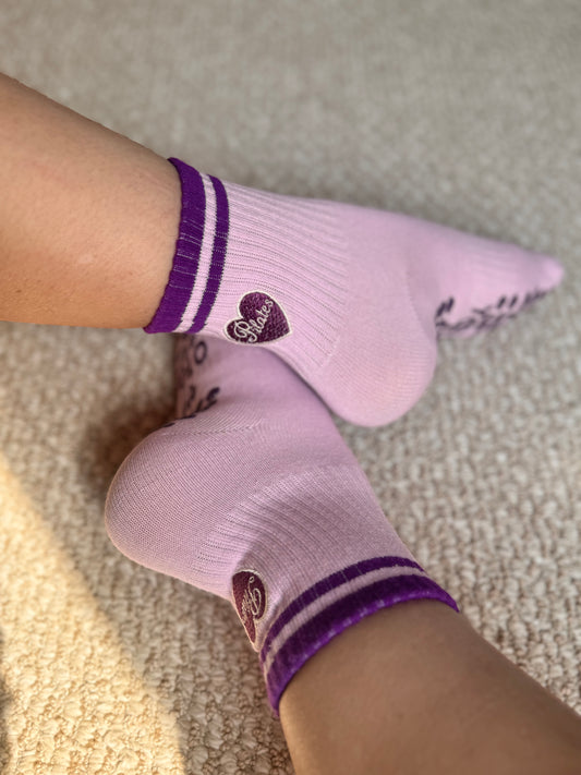 "I Love Pilates"  Pilates crew sock