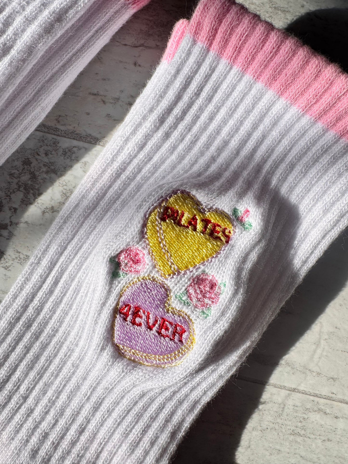 “CONVERSATION HEARTS “ 💌💝☁️🎀 crew  grip socks