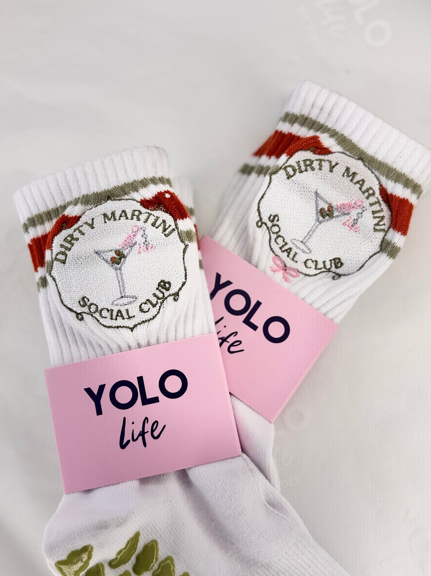 "DIRTY MARTINI SOCIAL CLUB" Pilates Grip socks