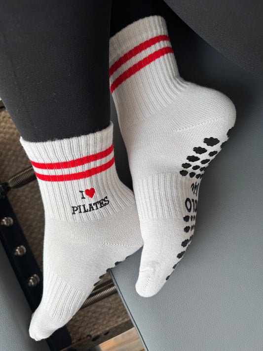 Retro I ❤️ PILATES Grip Socks