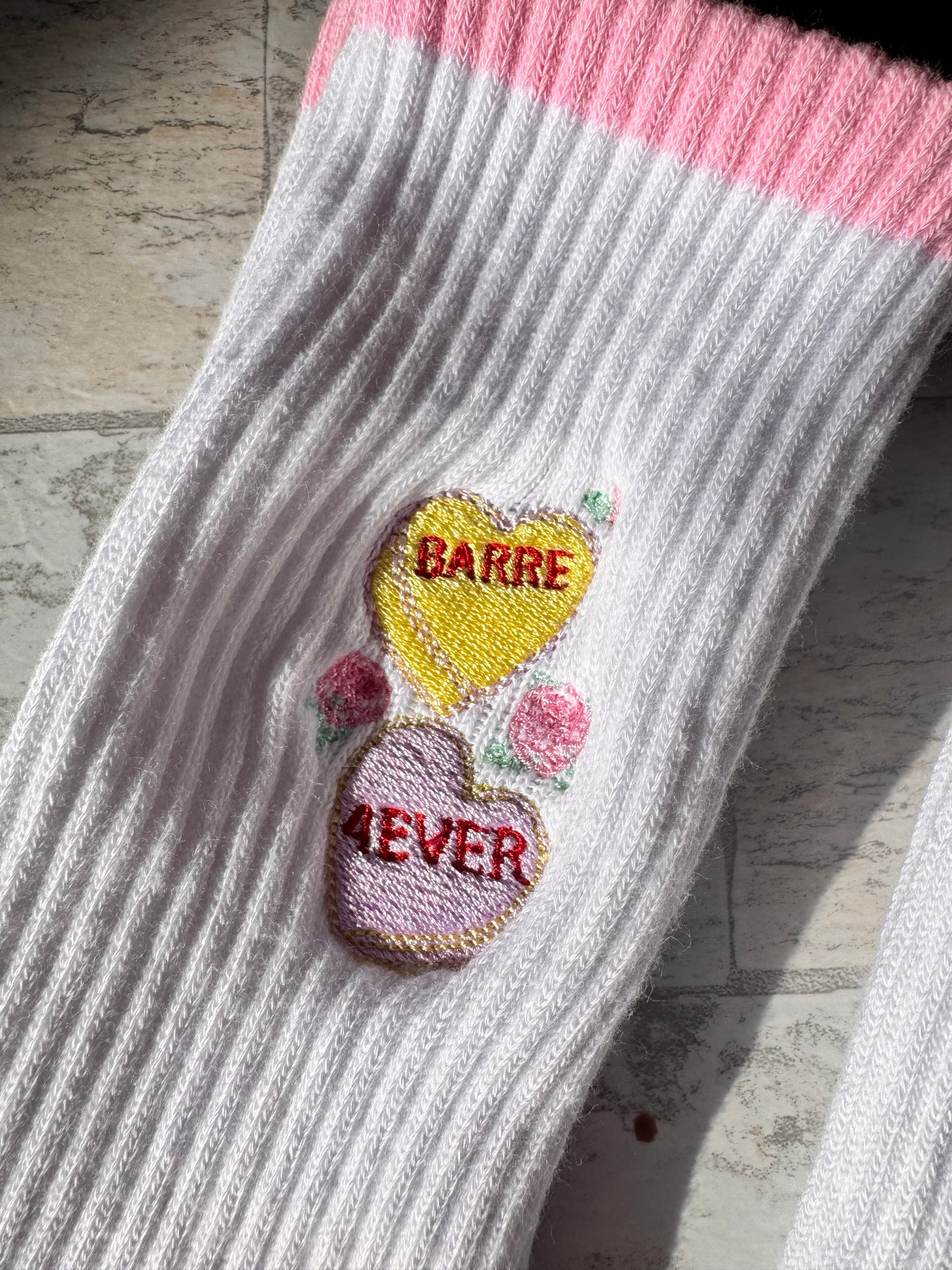 “CONVERSATION HEARTS “ 💌💝☁️🎀 crew  grip socks