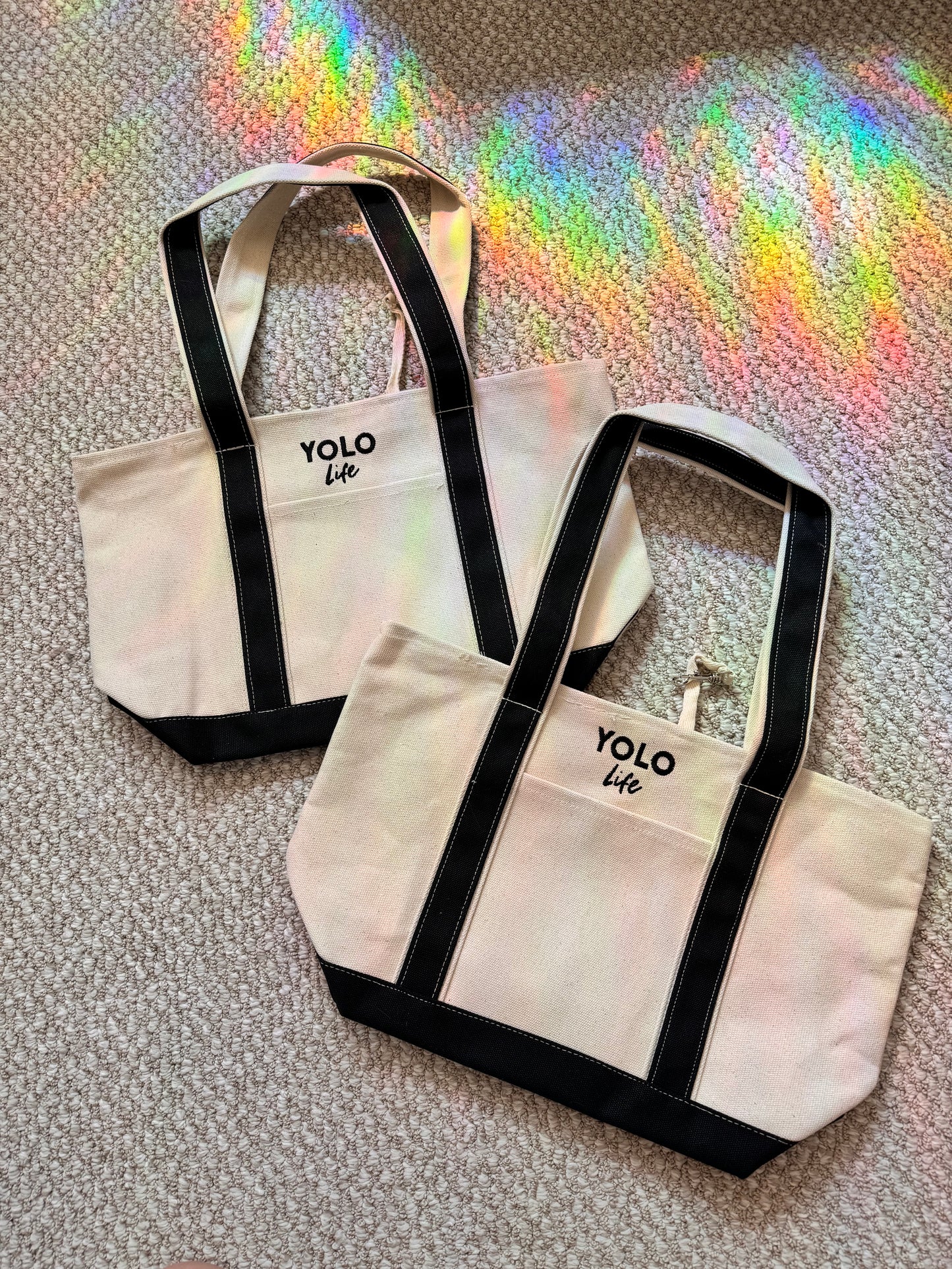 “Off to Pilates” canvas bag