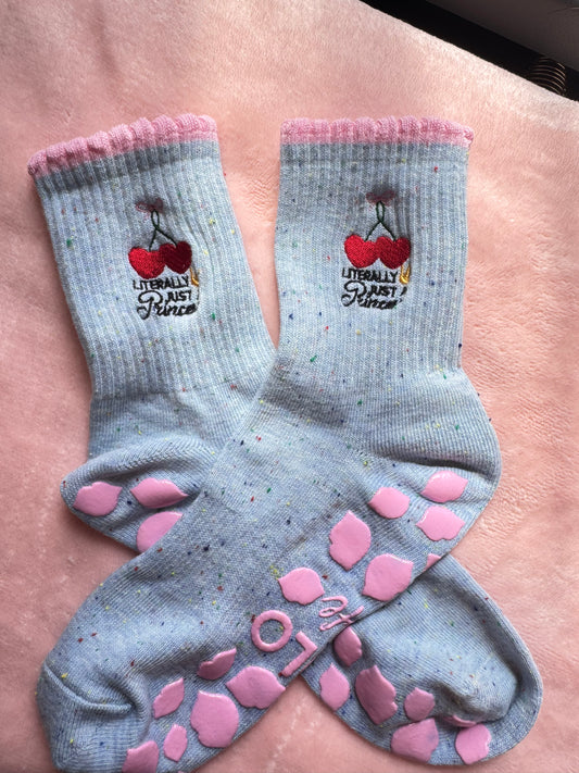 “Literally Just a Princess” grip sock