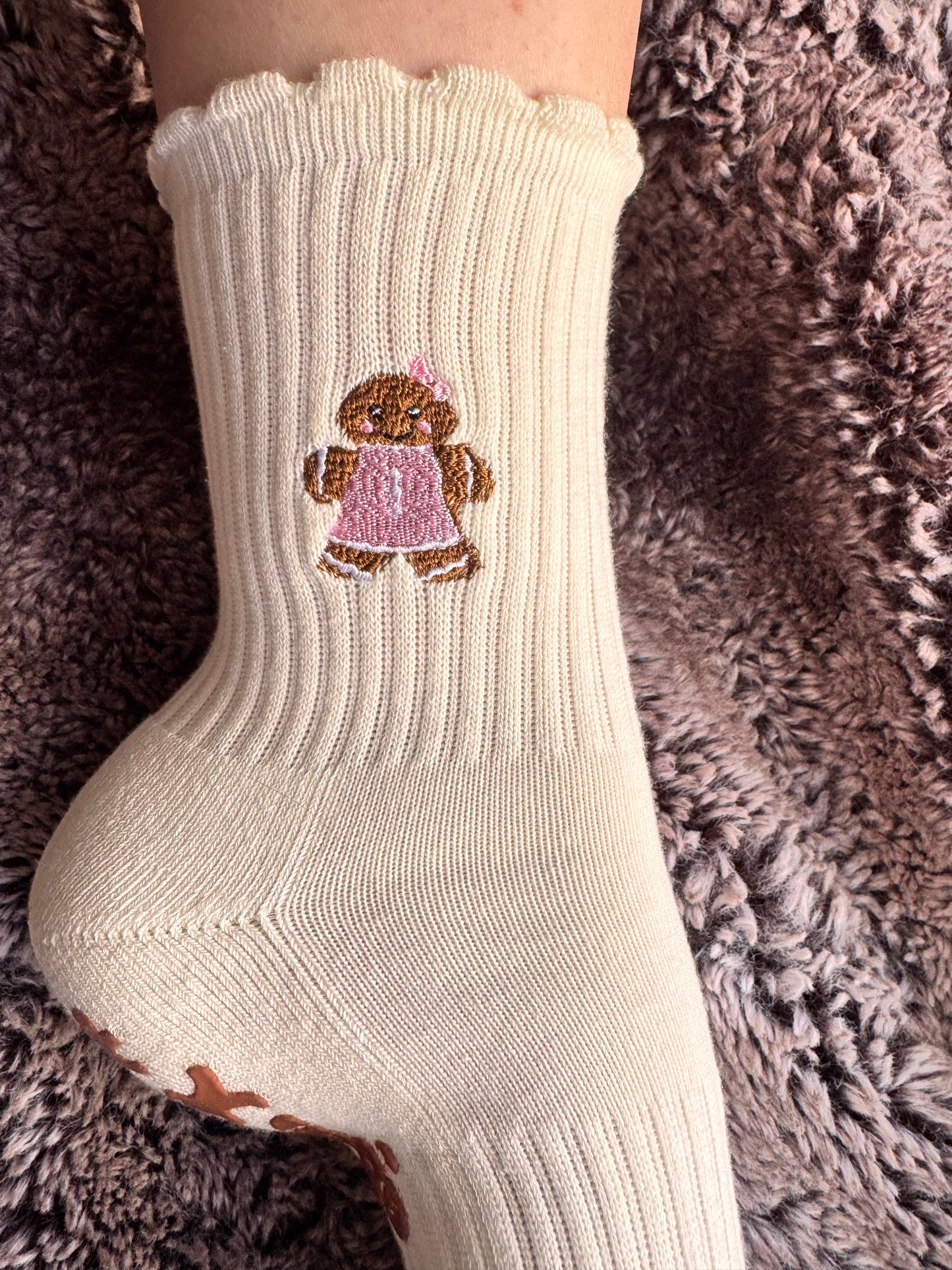 “GINGER AND SPICE” crew Pilates grip socks