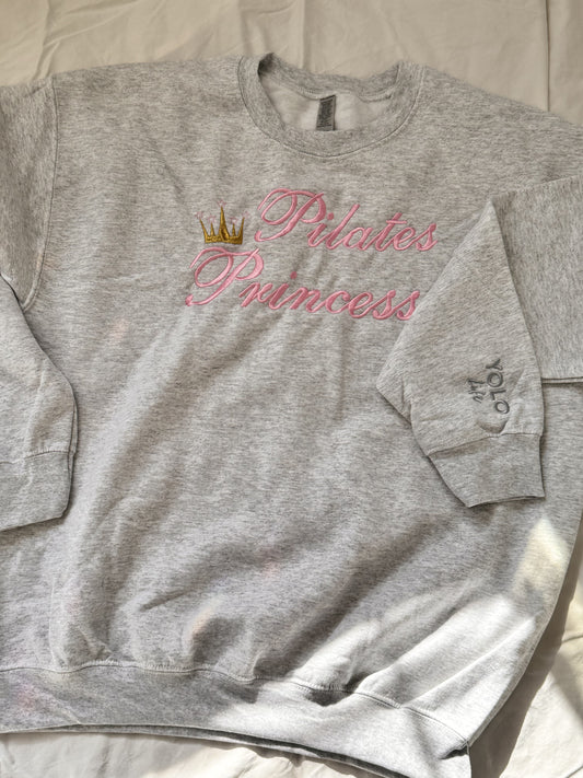 “PILATES PRINCESS” embroidered sweatshirt