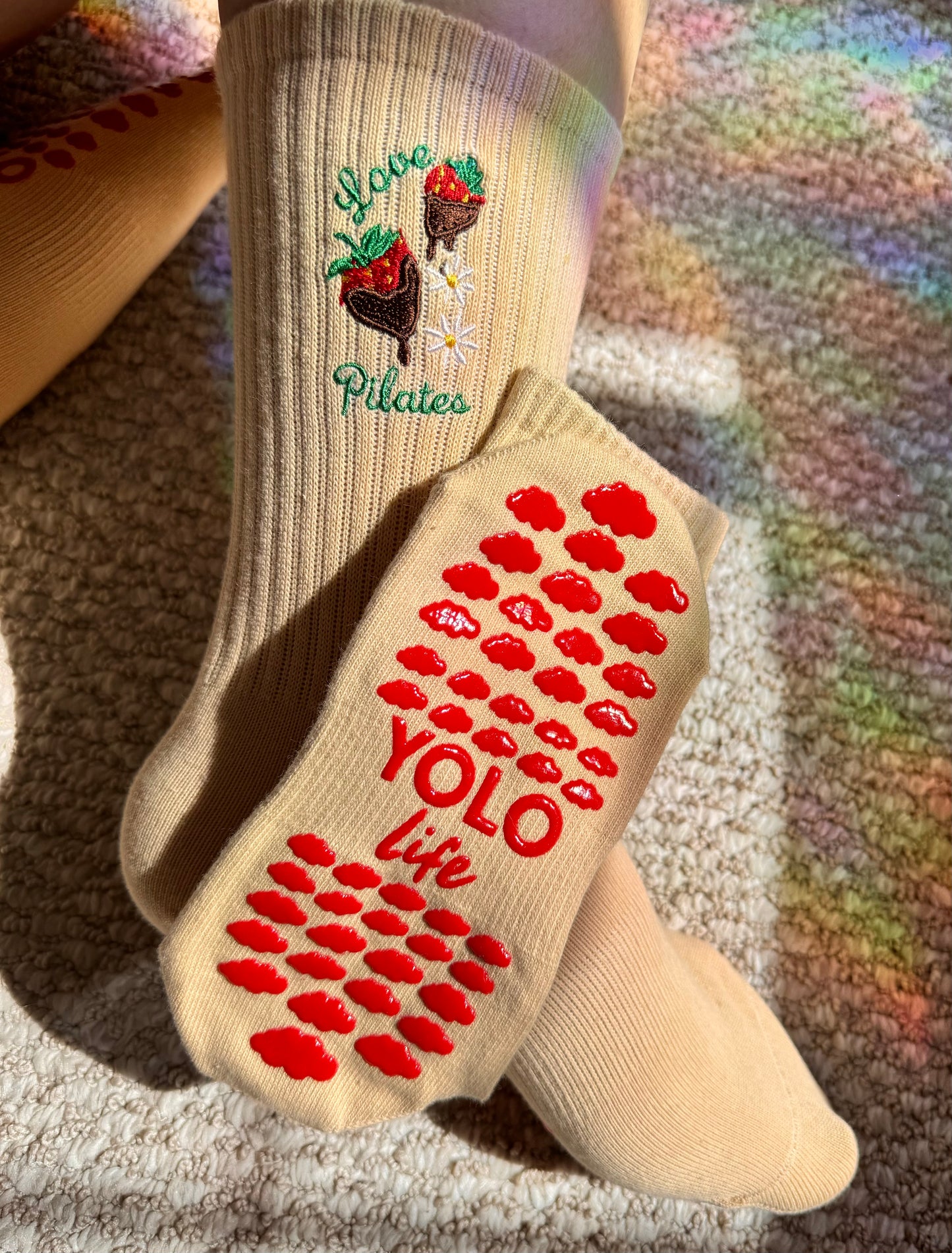 “STRAWBERRY DECADENCE 🍓" PILATES GRIP SOCKS