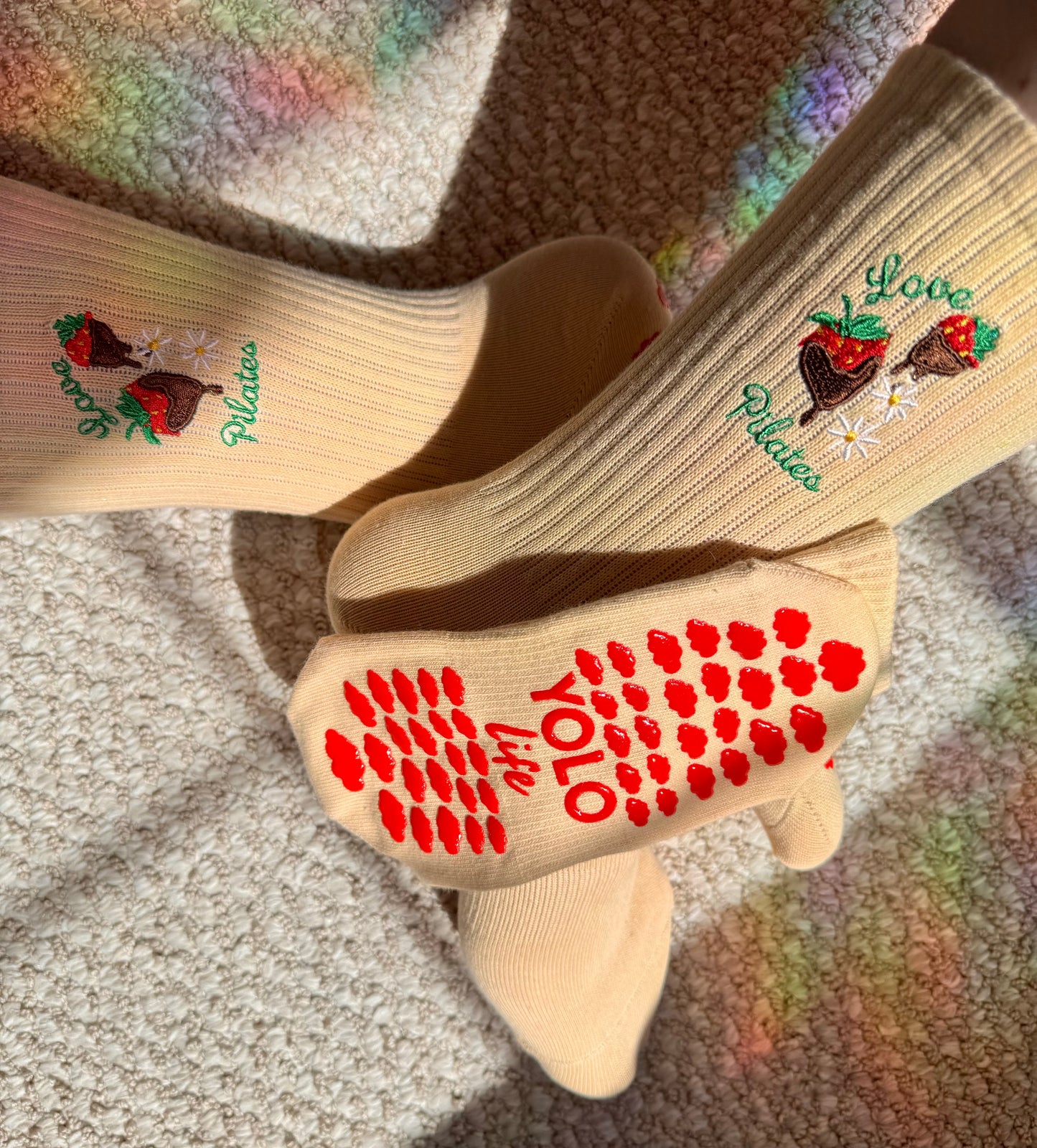 “STRAWBERRY DECADENCE 🍓" PILATES GRIP SOCKS