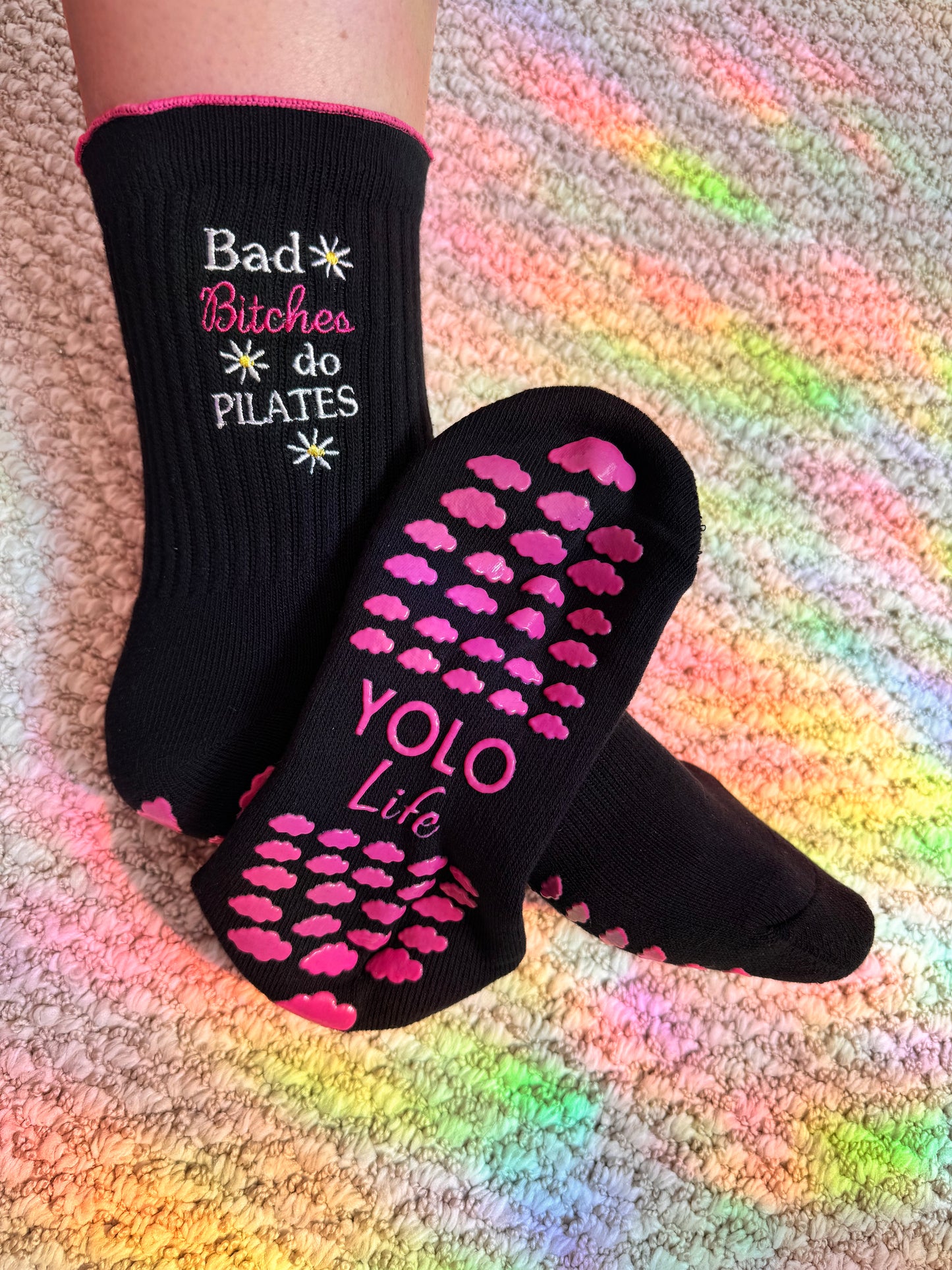 Bad "Babes"  tube Pilates grip socks