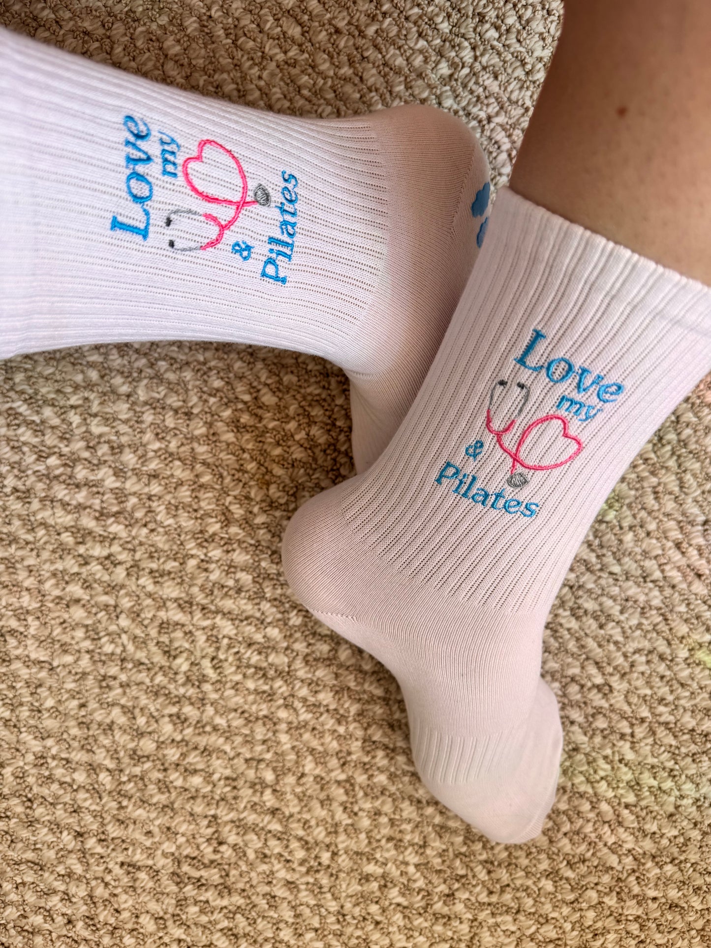 " I love my stethoscope" Pilates grip socks